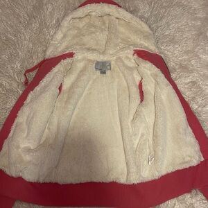 Old Navy Red and Cream Puffer Jacket